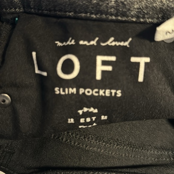 LOFT Shimmer high rise skinny jeans in black Sz 26 / 2 - Picture 8 of 10